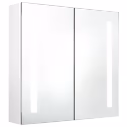 vidaXL LED Bathroom Mirror Cabinet Washroom Wall Cabinet Storage Vanity Unit - shining white, 62 x 14 x 60 cm