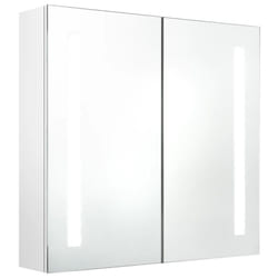 vidaXL LED Bathroom Mirror Cabinet Washroom Wall Cabinet Storage Vanity Unit - shining white, 62 x 14 x 60 cm