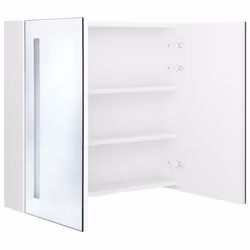 vidaXL LED Bathroom Mirror Cabinet Washroom Wall Cabinet Storage Vanity Unit - shining white, 62 x 14 x 60 cm - Additional view 4