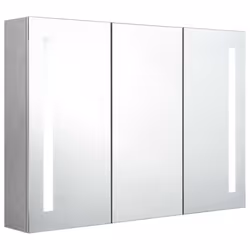 vidaXL LED Bathroom Mirror Cabinet Concrete Grey Washroom Storage Vanity Unit