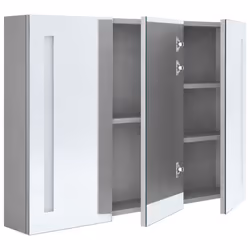 vidaXL LED Bathroom Mirror Cabinet Concrete Grey Washroom Storage Vanity Unit