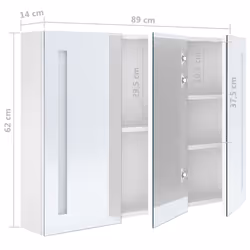 vidaXL LED Bathroom Mirror Cabinet Shining White Washroom Storage Vanity Unit