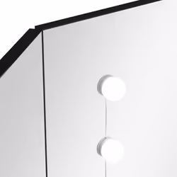 vidaXL Corner Dressing Table with LED Black Cosmetic Vanity Table Furniture - Additional view 10
