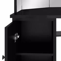 vidaXL Corner Dressing Table with LED Black Cosmetic Vanity Table Furniture - Additional view 8