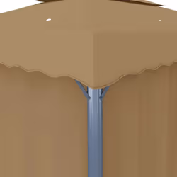 vidaXL Gazebo with Curtain 3x3 m Taupe Aluminium Garden Marquee Canopy Tent - Additional view 4