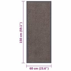 vidaXL 1/2x Dust Control Mat Rectangular Tufted Rug Multi Colours Multi Sizes - dark brown, 60 x 150 cm - Additional view 4
