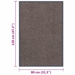 vidaXL 1/2x Dust Control Mat Rectangular Tufted Rug Multi Colours Multi Sizes - dark brown, 80 x 120 cm - Additional view 4