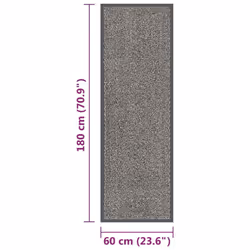 vidaXL 1/2x Dust Control Mat Rectangular Tufted Rug Multi Colours Multi Sizes - light brown, 60 x 180 cm - Additional view 4