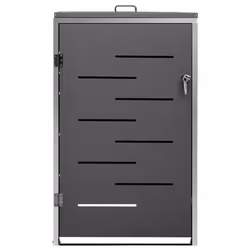 vidaXL Single Wheelie Bin Shed Stainless Steel Outdoor Garbage Waste Shed - Additional view 4