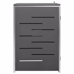 vidaXL Single Wheelie Bin Shed Stainless Steel Outdoor Garbage Waste Shed - Additional view 5