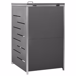 vidaXL Single Wheelie Bin Shed Stainless Steel Outdoor Garbage Waste Shed - Additional view 6