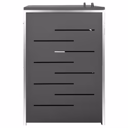 vidaXL Double Wheelie Bin Shed Stainless Steel Outdoor Garbage Waste Shed - Additional view 4