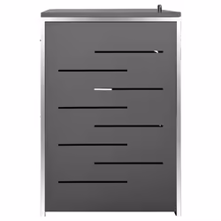 vidaXL Triple Wheelie Bin Shed Stainless Steel Garden Garage Trash Bin Shed - Additional view 5