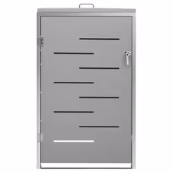 vidaXL Single Wheelie Bin Shed Stainless Steel Outdoor Garbage Waste Shed - Additional view 4