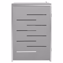 vidaXL Single Wheelie Bin Shed Stainless Steel Outdoor Garbage Waste Shed - Additional view 5