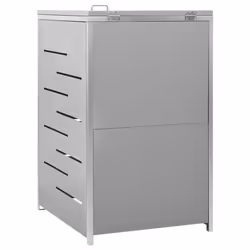 vidaXL Single Wheelie Bin Shed Stainless Steel Outdoor Garbage Waste Shed - Additional view 6