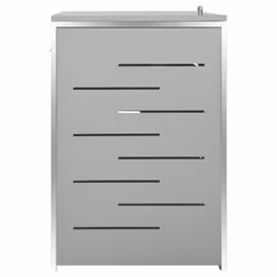 vidaXL Triple Wheelie Bin Shed Stainless Steel Garden Garage Trash Bin Shed - Additional view 5