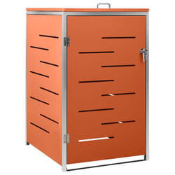 vidaXL Single Wheelie Bin Shed Stainless Steel Outdoor Garbage Waste Shed