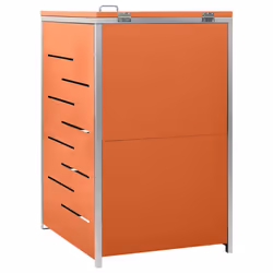 vidaXL Single Wheelie Bin Shed Stainless Steel Outdoor Garbage Waste Shed - Additional view 6
