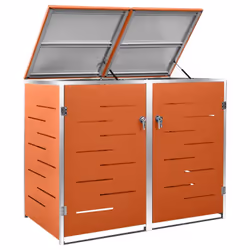 vidaXL Double Wheelie Bin Shed Stainless Steel Outdoor Garbage Waste Shed - Additional view 5