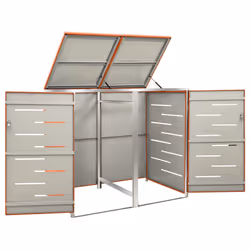 vidaXL Double Wheelie Bin Shed Stainless Steel Outdoor Garbage Waste Shed - Additional view 6