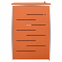 vidaXL Triple Wheelie Bin Shed Stainless Steel Garden Garage Trash Bin Shed - Additional view 5