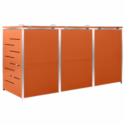 vidaXL Triple Wheelie Bin Shed Stainless Steel Garden Garage Trash Bin Shed - Additional view 6
