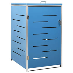 vidaXL Single Wheelie Bin Shed Stainless Steel Outdoor Garbage Waste Shed