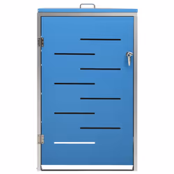 vidaXL Single Wheelie Bin Shed Stainless Steel Outdoor Garbage Waste Shed - Additional view 4