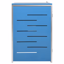 vidaXL Single Wheelie Bin Shed Stainless Steel Outdoor Garbage Waste Shed - Additional view 5