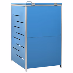 vidaXL Single Wheelie Bin Shed Stainless Steel Outdoor Garbage Waste Shed - Additional view 6