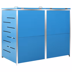 vidaXL Double Wheelie Bin Shed Stainless Steel Outdoor Garbage Waste Shed - Additional view 6