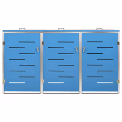 vidaXL Triple Wheelie Bin Shed Stainless Steel Garden Garage Trash Bin Shed - Additional view 4