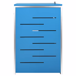 vidaXL Triple Wheelie Bin Shed Stainless Steel Garden Garage Trash Bin Shed - Additional view 5
