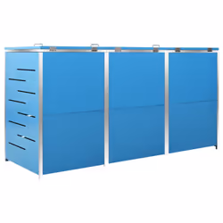 vidaXL Triple Wheelie Bin Shed Stainless Steel Garden Garage Trash Bin Shed - Additional view 6