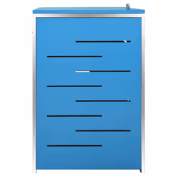 vidaXL Quadruple Wheelie Bin Shed Stainless Steel Garden Garage Trash Bin Shed - Additional view 5