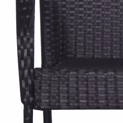 vidaXL Garden Dining Set 7 Piece Black Patio Outdoor Dinner Table and Chairs - Additional view 7