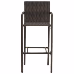vidaXL Garden Bar Set 9 Piece Brown Bistro Table and Chairs Outdoor Furniture - Additional view 8