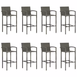 vidaXL Garden Bar Set 9 Piece Grey Bistro Table and Chairs Outdoor Furniture - Additional view 7
