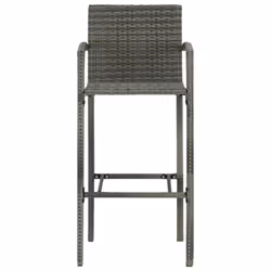 vidaXL Garden Bar Set 9 Piece Grey Bistro Table and Chairs Outdoor Furniture - Additional view 9
