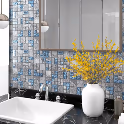 vidaXL 11x Mosaic Tiles Grey and Blue 30x30 cm Glass Wall Tile