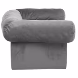 vidaXL Dog Sofa with Drawer Grey Plush Pet Supplies Dog Cat Couch Sofa Bed - Additional view 4