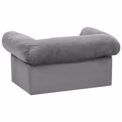 vidaXL Dog Sofa with Drawer Grey Plush Pet Supplies Dog Cat Couch Sofa Bed - Additional view 5