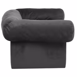 vidaXL Dog Sofa with Drawer Dark Grey Plush Pet Supplies Dog Cat Couch Sofa - Additional view 4