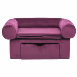 vidaXL Dog Sofa with Drawer Plush Pet Supplies Dog Couch Sofa Multi Colours - burgundy
