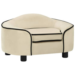 vidaXL Dog Sofa Plush Indoor Home Pet Supplies Dog Couch Sofa Multi Colours - cream