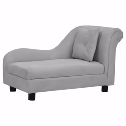 vidaXL Dog Sofa with Pillow Plush Home Indoor Pet Dog Couch Sofa Multi Colours - grey