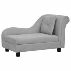 vidaXL Dog Sofa with Pillow Plush Home Indoor Pet Dog Couch Sofa Multi Colours - grey
