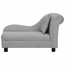 vidaXL Dog Sofa with Pillow Plush Home Indoor Pet Dog Couch Sofa Multi Colours - grey