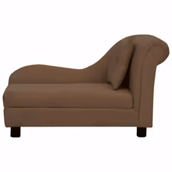 vidaXL Dog Sofa with Pillow Plush Home Indoor Pet Dog Couch Sofa Multi Colours - brown